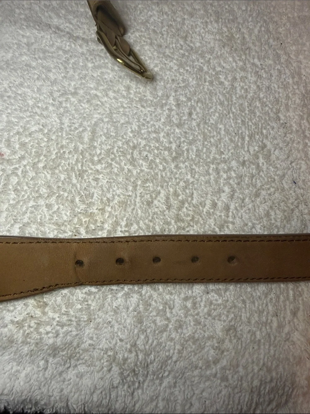 Guy Harvey Tan Leather and Navy Blue Embroidered Belt